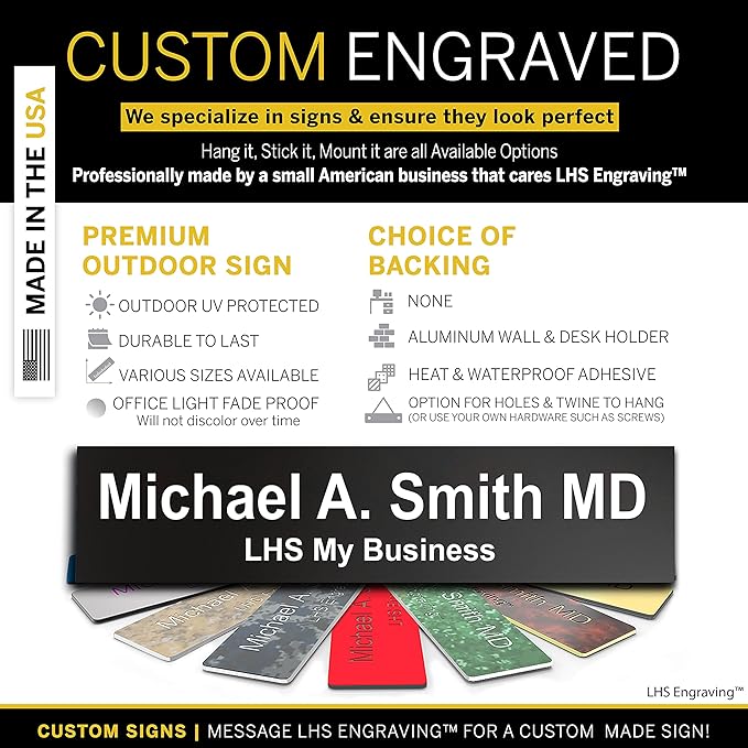 Engraved Custom Door Plate Black Plastic Office Door Sign - Image 3