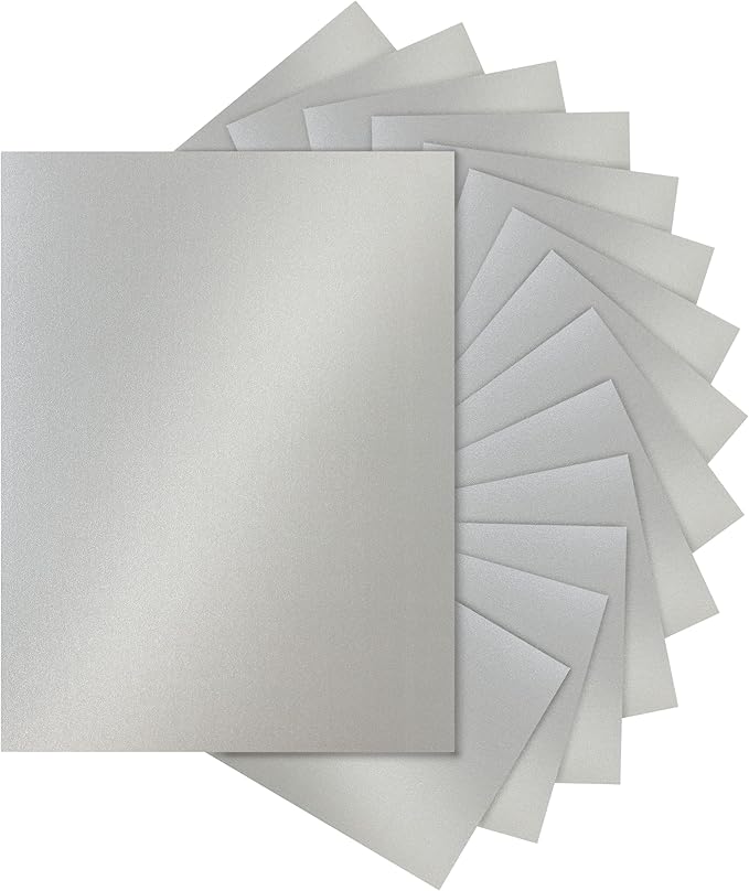 Silunkia 28 Sheets Shimmer Silver Cardstock 8.5 x 11 Metallic Paper, by Silunkia