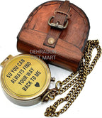 So You Can Always Find Your Way Back to Me Vintage Brass Compass - Image 4