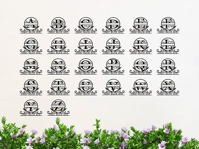 Personalized House Number Monogram Sign, Custom Address Sign - Image 3