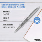 DISCOUNT PROMOS Custom Langham Ballpoint Pens Set of 50, Personalized Bulk Pack - Image 4
