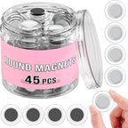 VNDUEEY 45 Pcs Round Whiteboard Magnets, Fridge Magnet Decorative, Dry Board by VNDUEEY