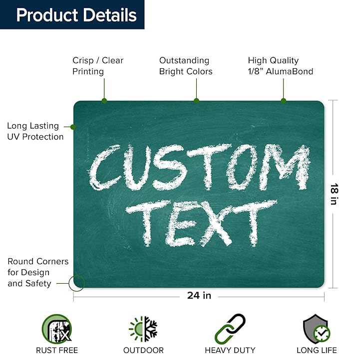 Custom Sign, Custom Street Sign, 11 Font Colors, 13 Font Styles, 4 Hole Options - Image 6