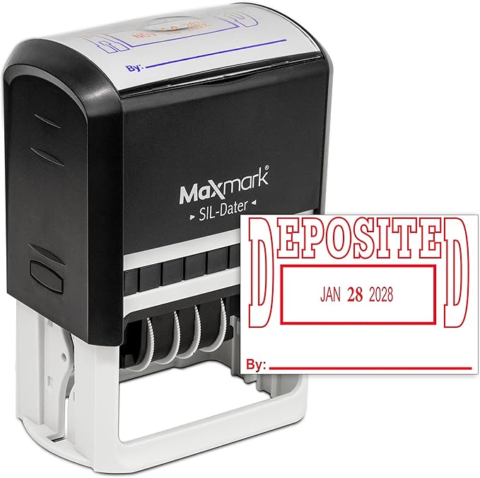 MaxMark Large Self-Inking Rubber Date Office Stamp by Maxmark