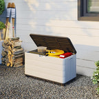 PATIOEASY 100GAL Square Storage Box White，Waterproof Resin Storage Bin - Image 5