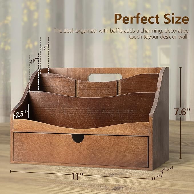 Rebee Vision Pine Wood Mail Organizer - Image 2