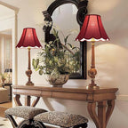 GOSO Scallop Burgundy Lamp Shades Set of 2 Medium Red, Bell Lamp Shade - Image 7