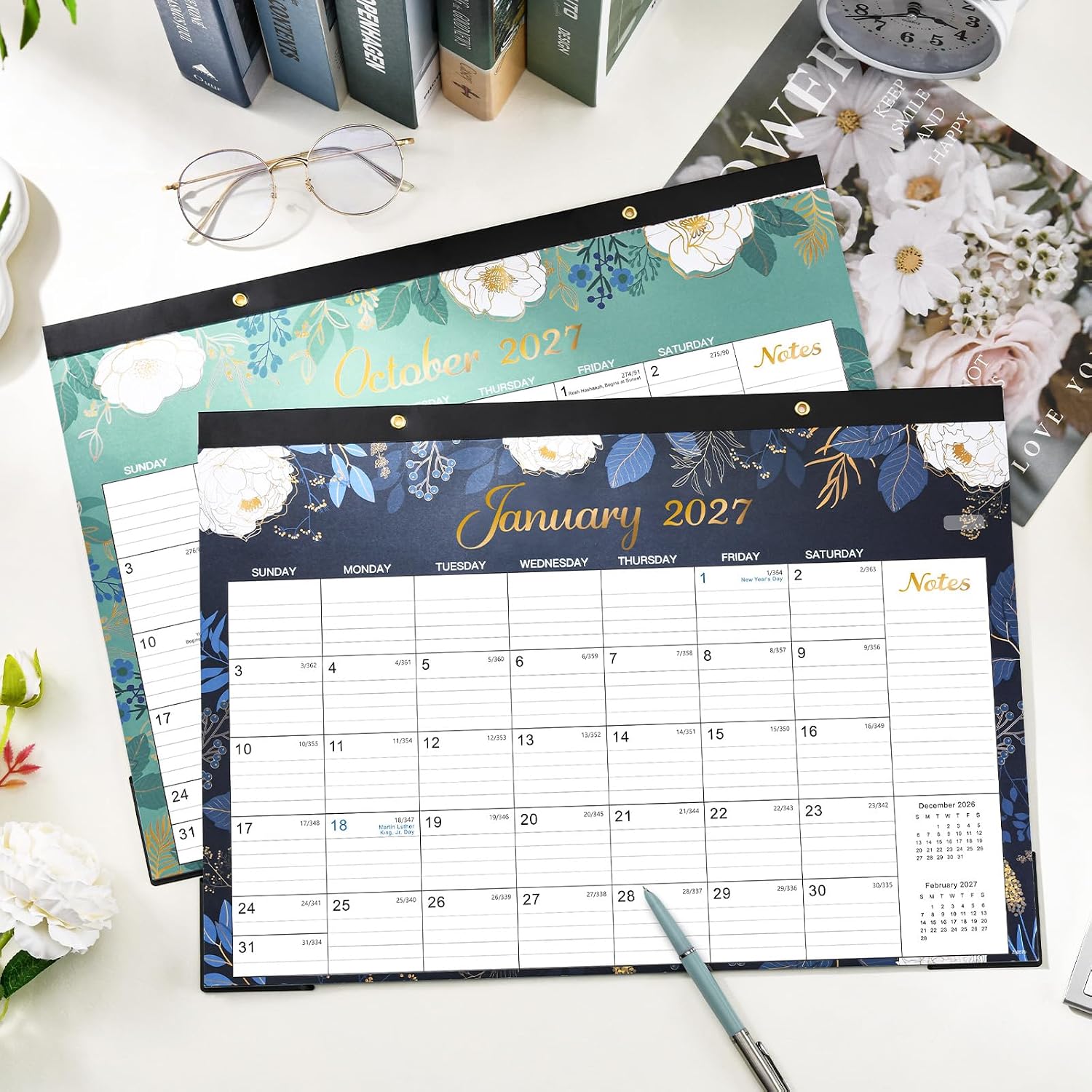 2027 Desk Calendar - Jan. 2027 - Dec. 2027, 12 Months Large Monthly Desk Calendar 2027, 17" x 12", Desk Pad, Large Ruled Blocks, To-do List & Notes, Best Desk/Wall Calendar for Planning or Organizing