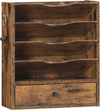 HOOBRO Wall File Organizer, Mail Organizer Wall Mounted, Wooden Literature by HOOBRO