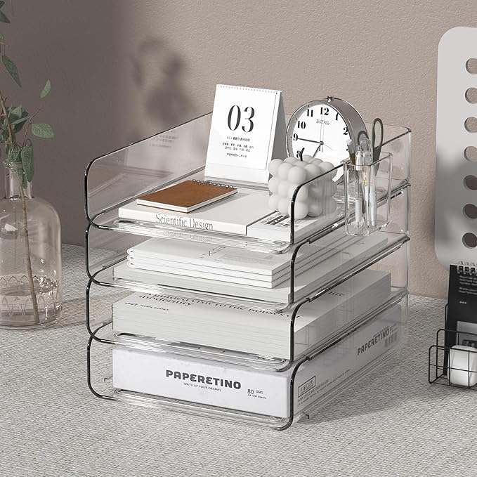 FANXIYQ 4-Tier Acrylic Paper Tray Organizer - Image 2