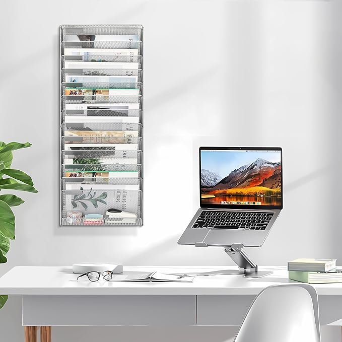 EasyPAG Wall File Holder 14 Tier Mesh Hanging Folder Organizer - Image 9