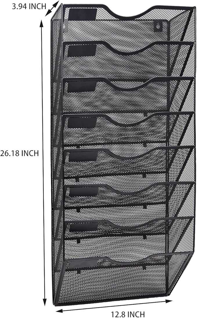 EASEPRES 8 Pocket Mesh Hanging Wall File Organizer, Wall Mounted Mail Paper - Image 2