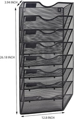 EASEPRES 8 Pocket Mesh Hanging Wall File Organizer, Wall Mounted Mail Paper - Image 2