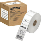 1.5" x 1" Thermal Labels | 4 Rolls | 5300 Labels | fits Zebra, Offnova Thermal by EcothermProducts