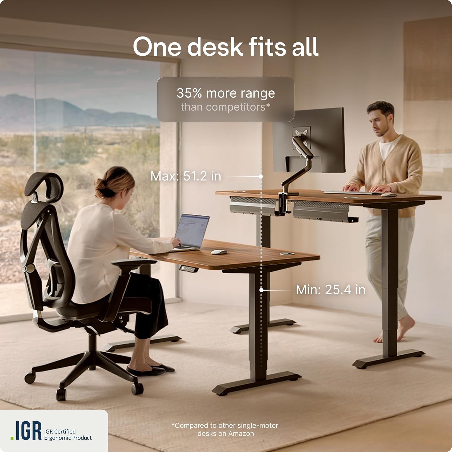 Desktronic HomePro Standing Desk 80x30 — Made in Europe, Ergonomic Sit Stand Home Office Desk, Electric Height Adjustable, Dual Motor, USB & USB-C Charging, Wobble-Free, Touchscreen, 3 Memory Presets