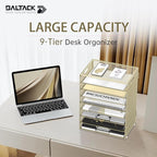 DALTACK 9-Tier Paper Letter Tray Desk Organizer - Image 2