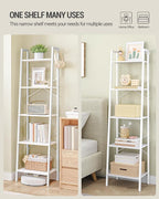 Hzuaneri Ladder Shelf, Bookshelf Bookcase, Freestanding Corner Storage Shelve - Image 4