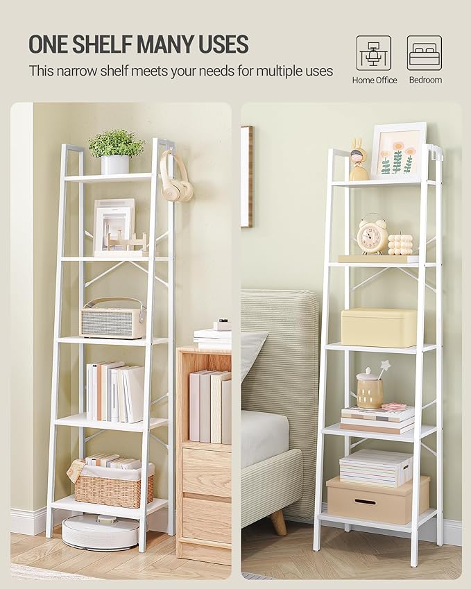 Hzuaneri Ladder Shelf, Bookshelf Bookcase, Freestanding Corner Storage Shelve - Image 4