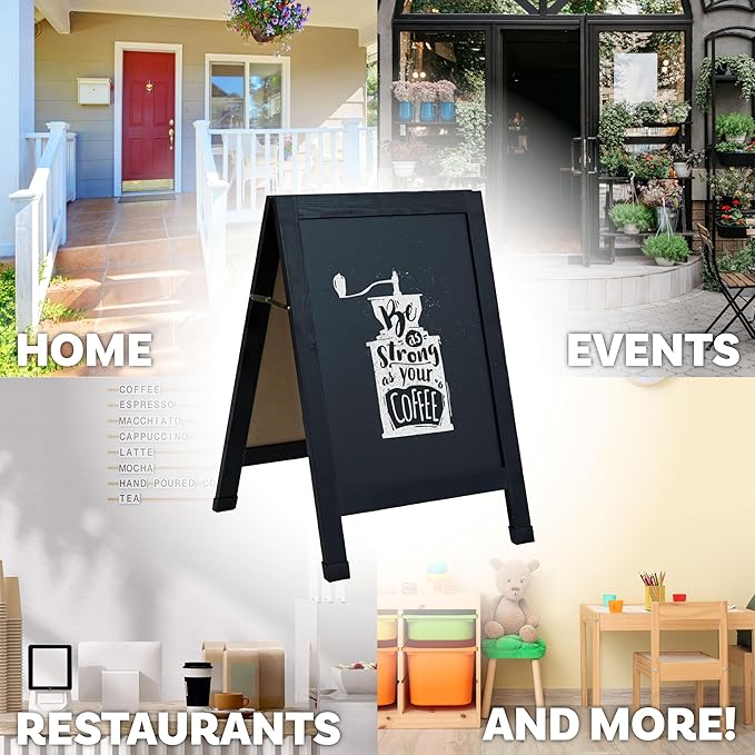 Sunnydaze Magnetic A-Frame Chalkboard Sign - Image 2