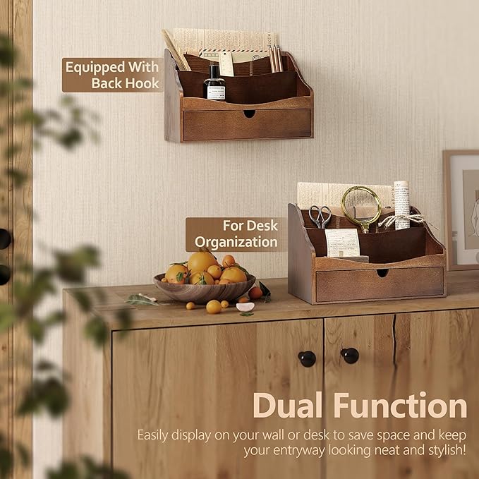 Rebee Vision Pine Wood Mail Organizer - Image 4