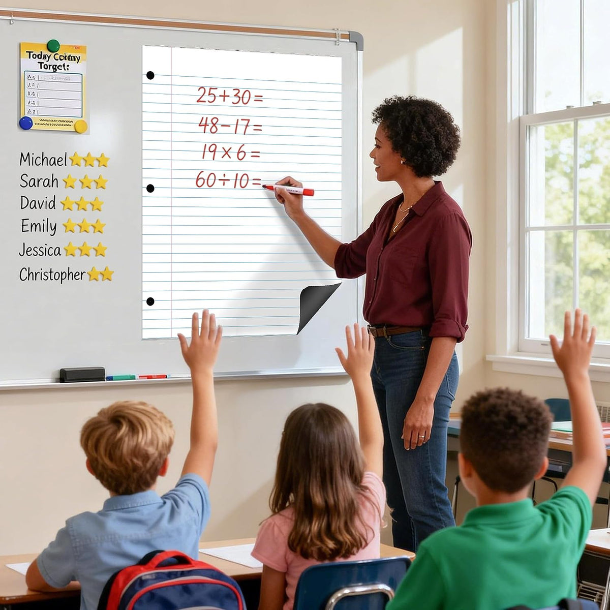 24X31 Magnetic Notebook Giant Whiteboard Paper,Lined 1",2 Pieces