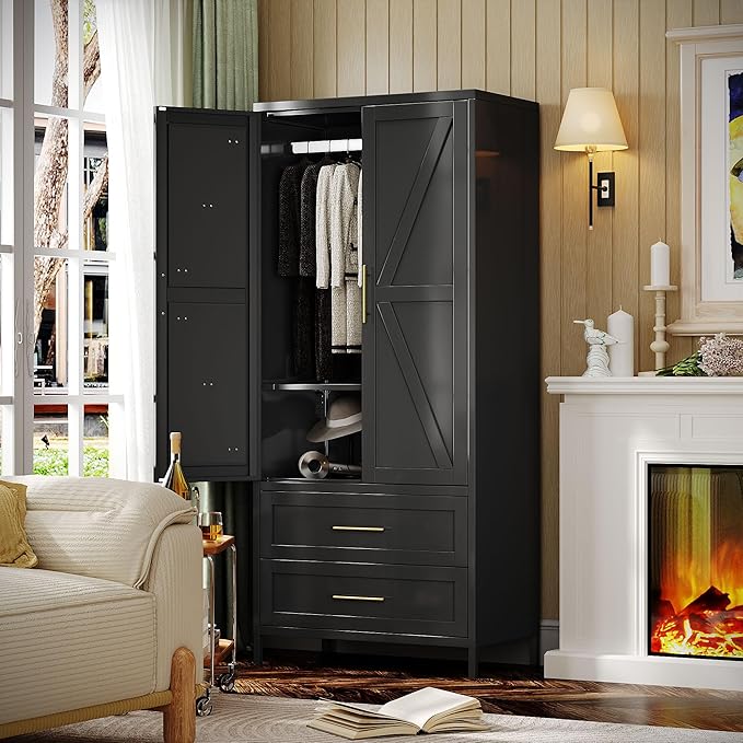SUPEER Metal Wardrobe Cabinet - Image 5