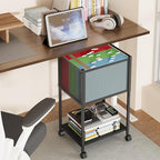 Sbanmao Letter/Legal Rolling File Cart, Narrow Mobile File Cabinet by shengbaomaoyi