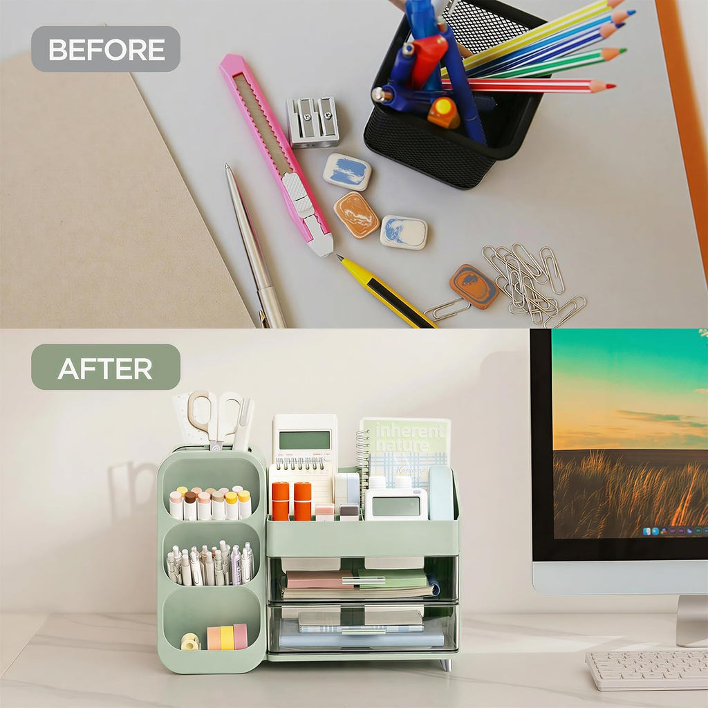 hblife desk organizer with pen pencil holder for, package contents