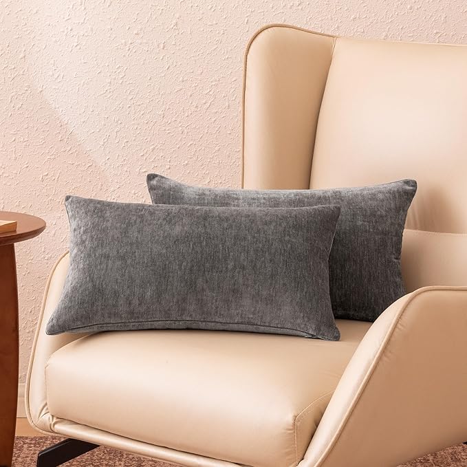 Amazon Basics Chenille Throw Pillow Covers, Home Decor Lumbar Cushion Cover - Image 2
