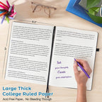 College Ruled Notebook, A4 Hardcover Leather Notebook - Image 2