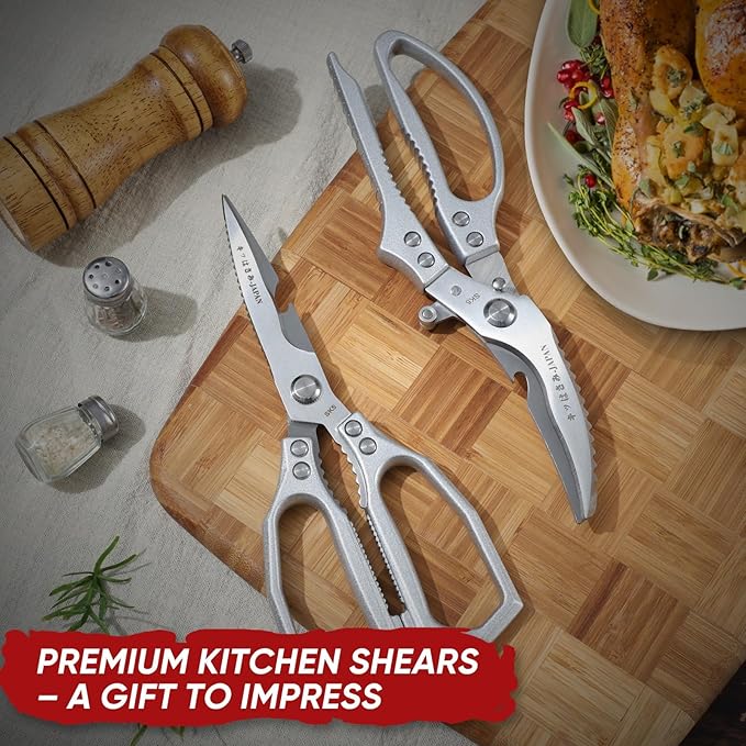 TIVOLI Kitchen Scissors Set Silver, Japanese Stainless Steel Kitchen Shears - Image 6