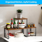 Golener Countertop Organizer Corner Shelf, 2 Tier Adjustable Stackable Corner - Image 3