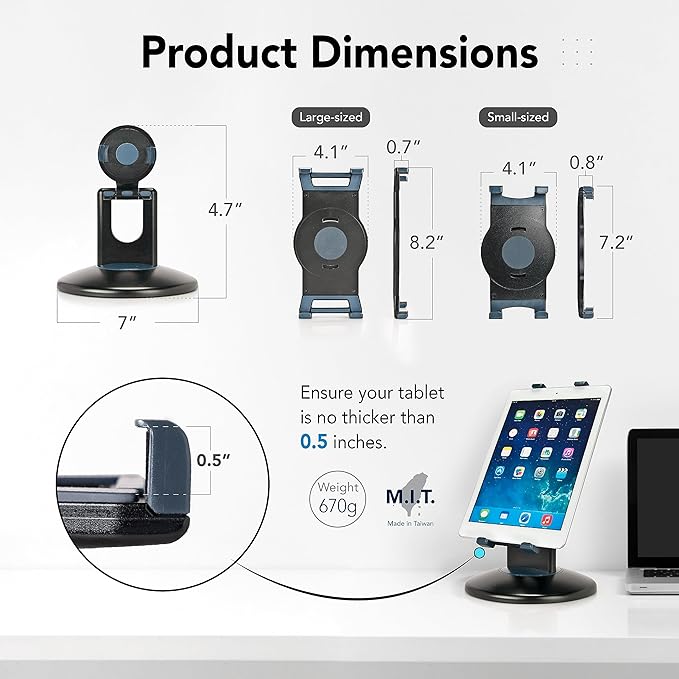 EHO Tablet Kiosk Stand, 360° Rotating Commercial Tablet Stand, Retail Kiosk - Image 4