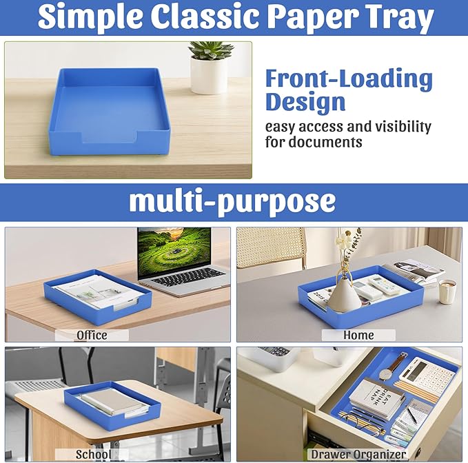 AZFUNN Letter-Size Tray Desk Letter Tray Paper Tray, Sturdy Heavy-Duty Plastic - Image 5