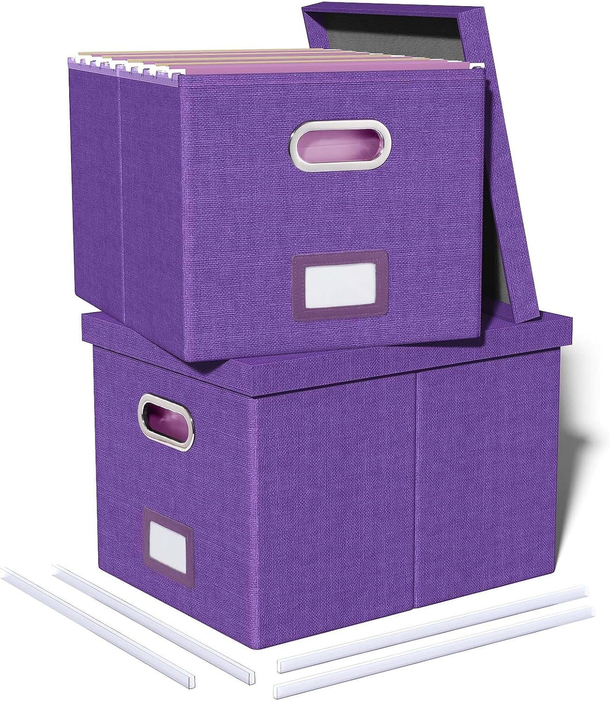2 Pack File Storage Organizer, Filing Box, Portable File Box
