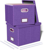 2 Pack File Storage Organizer, Filing Box, Portable File Box by Oterri