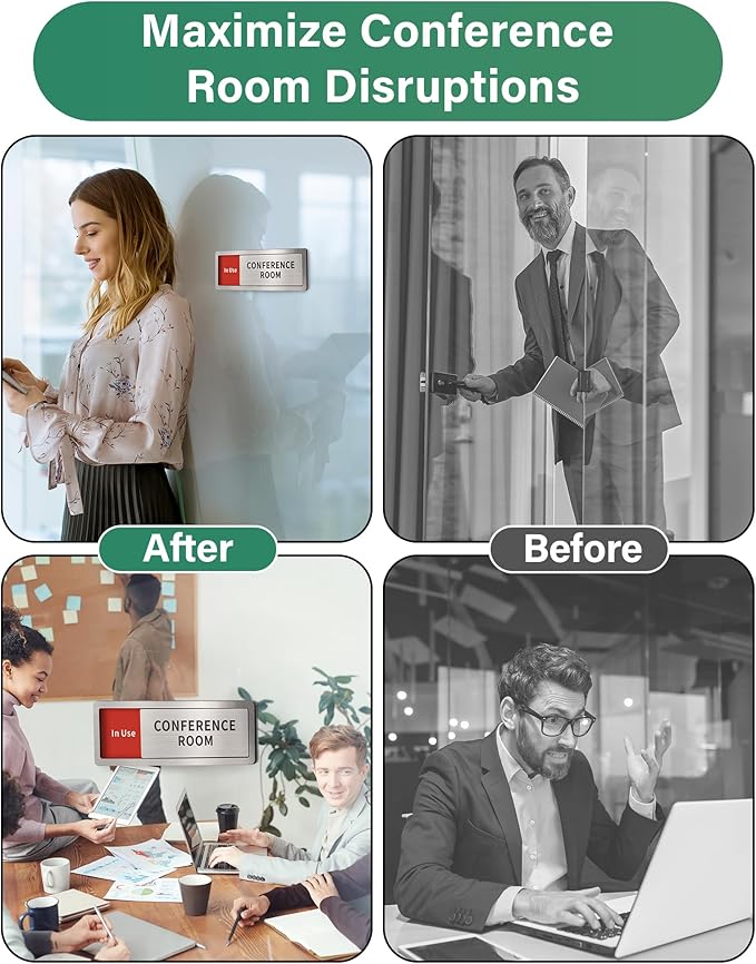 Conference Room Office Door Signs Do Not Disturb, In Use/Available Slider Sign - Image 6