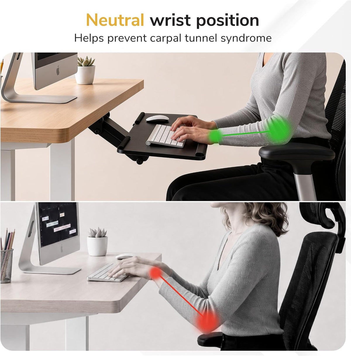 Mount-It! Under Desk Keyboard Tray with Wrist Rest, Tilt and Swivel, Black