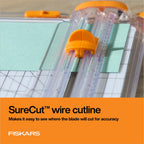 Fiskars SureCut Deluxe Paper Cutter, Precise Trimmer Tool, 12" Cut Length