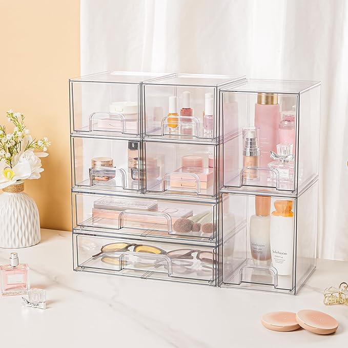 Vtopmart Stackable Storage Drawers Set of 3, Beauty Supplies, Pantry - Image 7
