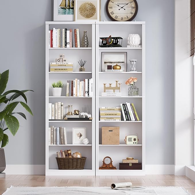 BORNOON 75" Tall Bookshelf, 6-Tier Floor Standing Bookcase - Image 4