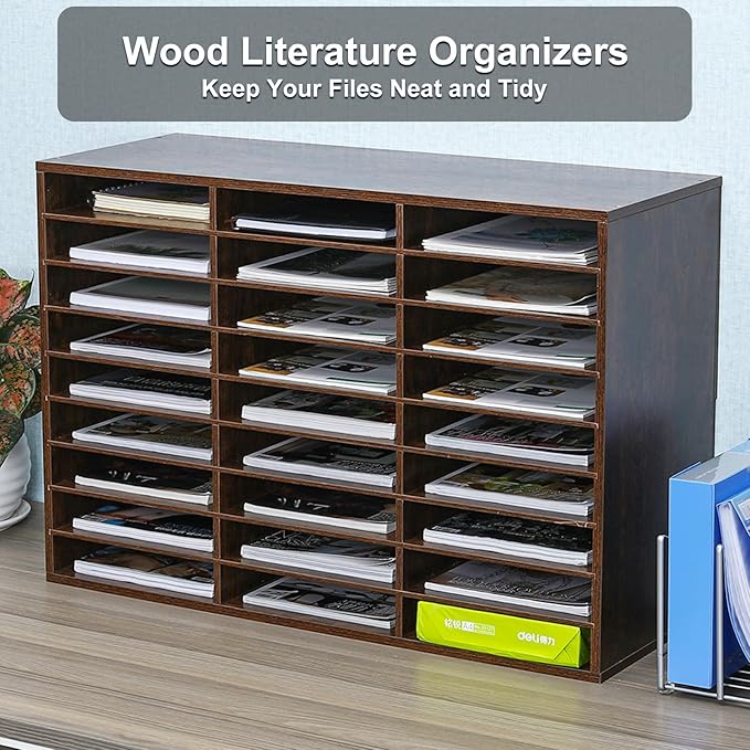 PAG Mail Sorter Organizer, Wood Literature Organizer, Student Mailbox - Image 3