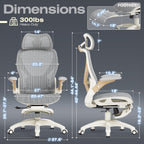 elabest x100 ergonomic mesh office chair with footrest shown in use