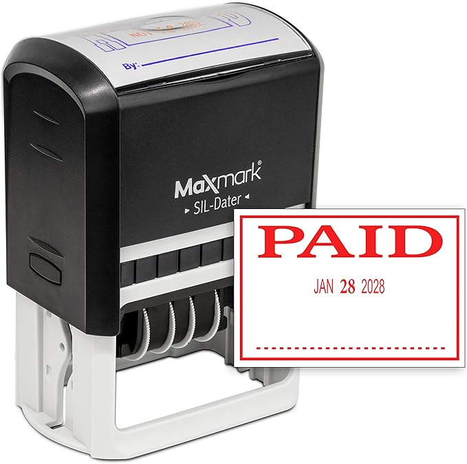 MaxMark Large Self-Inking Rubber Date Office Stamp by Maxmark