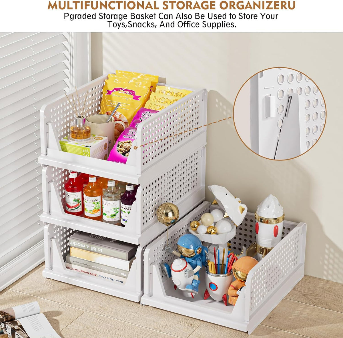 5 Pack Closet Organizer Basket, Closet Organizers and Storage, Yellow