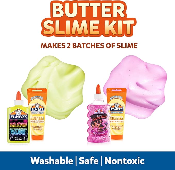 Elmer’s Butter Slime Kit, Includes Glow in the Dark Glue, Glitter Glue - Image 3