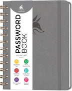 Clever Fox Password Book Spiral – Mini Internet Address & Password Organizer by CleverFox
