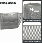 EASEPRES 3 Pocket Mesh Hanging Wall File Organizer, Wall Mounted Mail Paper - Image 5