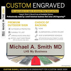 Engraved Name Plates for Door Sign Personalized Gray Plastic Plaque - Image 3