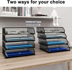 Natwind 4-Tier Stackable Paper Tray, Metal Mesh Desktop Organizer, A4 Paper - Image 7